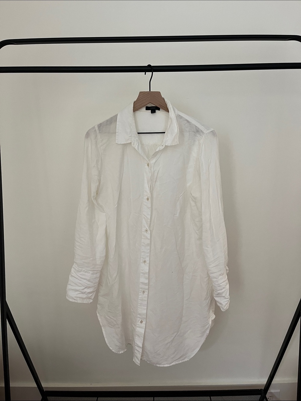 J-Crew Cover Up Relaxed-fit beach shirt in linen-cotton blend